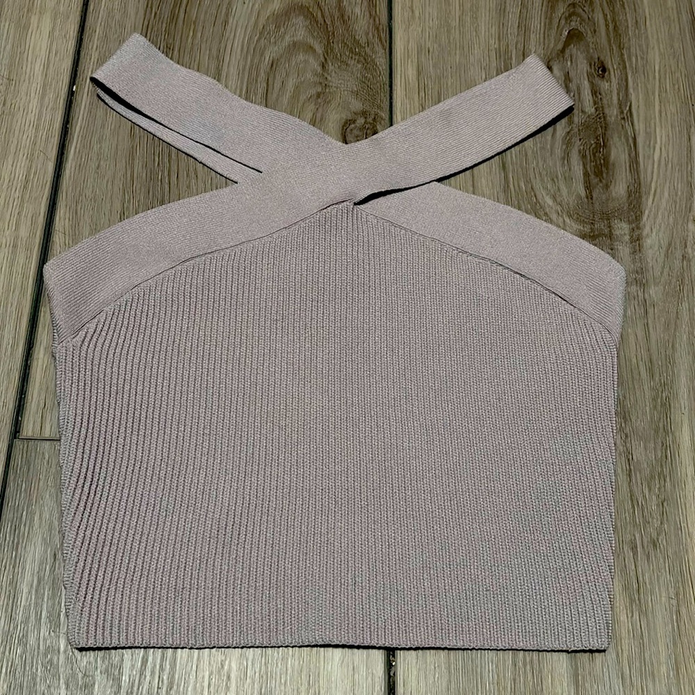 Aritzia Babaton Sculpt Knit Criss Cross Cropped Tank